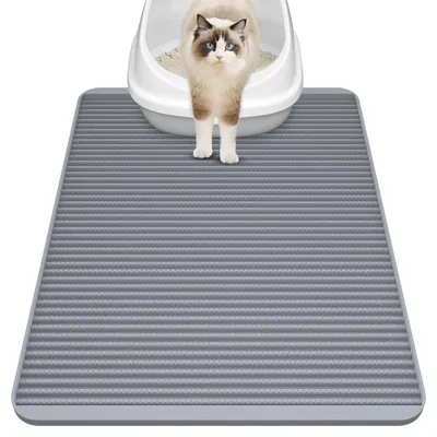 Immagine prodotto di Tappetino in silicone per lettiera per gatti, grande, impermeabile e antiscivolo, dimensioni 79 x 58,5 cm