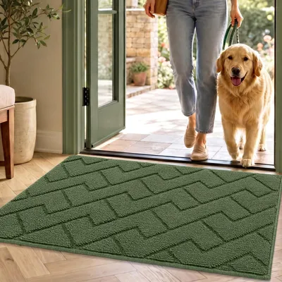 Produktbild von Grüne Fußmatte 50x80 cm, waschbar, für innen und außen