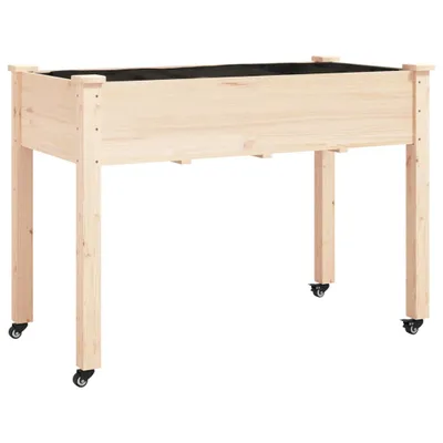 Obrázek produktu pro vidaXL květináč s vložkou a kolečky 118x59x80cm Masivní jedlové dřevo