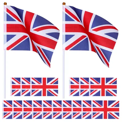 50 Union Jack Handflaggen, 20x14 cm, für Partys & Events