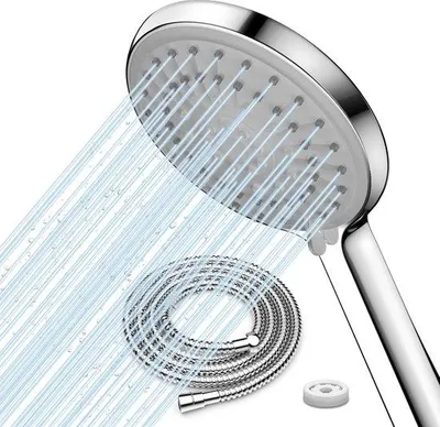 Productafbeelding van Famanu douchekop: waterbesparend, verhoogt de waterdruk. Inclusief slang van 2 meter