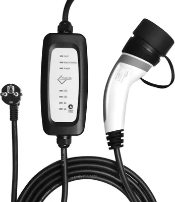 Imagen del producto de Cargador EV Tipo 2 (3,6 kW, 7 metros, monofásico, con interruptor ajustable de 6A a 16A) | Cargador doméstico para vehículos eléctricos