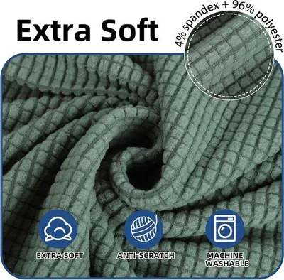 Image de Couverture extensible pour canapé de salon - Vert - Résistante aux rayures - Universelle