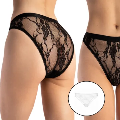 Produktbild von Fiore CYME Damen Slip Spitze hohe Taille, Weiß, XL