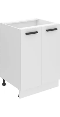 Produktbild von Belini Unterschrank Küche, Küchenunterschrank 60 cm Breite. SD2 Küchenunterschrank ohne Arbeitsplatte. Küchenschrank mit 2 Türen, Weiß matt