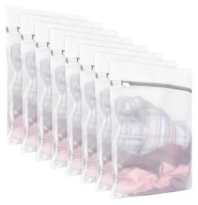 Produktbild von 8 Stück Wäschenetz für Waschmaschine, Wäschesäcke 40 x 30cm, Wäschenetz Klein mit Versteckter Reißverschluss, für Feinwäsche, Bluse, Strumpfwaren, Unterwäsche