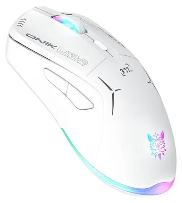 Produktbild von Onikuma Gaming Mouse Ergonomisch Spieler Maus LED Weiß 800-4800 dpi Funk Kabel