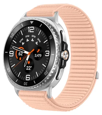 Obrázok produktu pre Pre Samsung Galaxy Watch 8 / 8 Classic Nylon Velcro Metal Interface Strap Pink