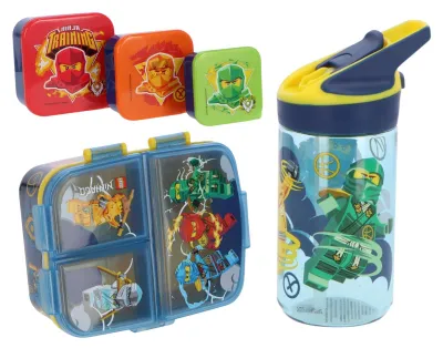 Produktbild von Lego-Mittagessen-Set; Trinkflasche, Brotdose und Snackbox