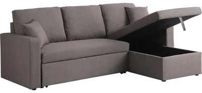 Produktbild von Ecksofa reversibel mit Schlaffunktion und Stauraum "Alain" - 3-Sitzer - Taupe