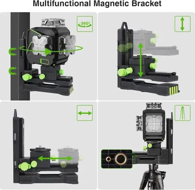 Immagine prodotto di Livella laser 3D - Laser a croce - Autolivellante - Linee verdi - Bluetooth - Con treppiede