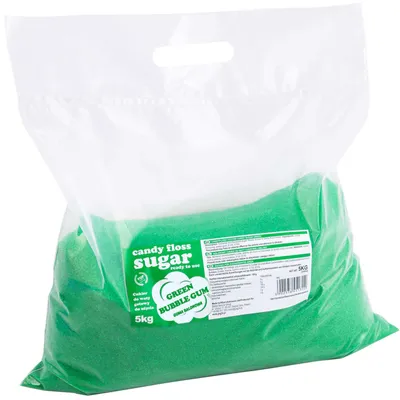 Produktbild von Farbiger Zuckerwattezucker, grün, Kaugummigeschmack, 5kg
