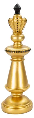 Image de Mauro Ferretti, figurine d'échecs, roi, diamètre 11 x 32,5 cm, décor doré et noir
