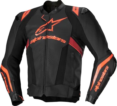 Produktbild von Alpinestars Missile Ignition V3 perforierte Motorrad Lederjacke, schwarz/rot, 46
