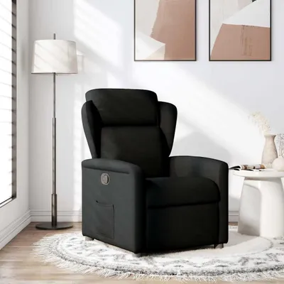 Image de vidaXL Fauteuil relax noir tissu