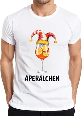Produktbild von Aperälchen Aperol Spritz Cocktail Glas Orangenscheiben Lustig Herren T-Shirt, Weiß, S