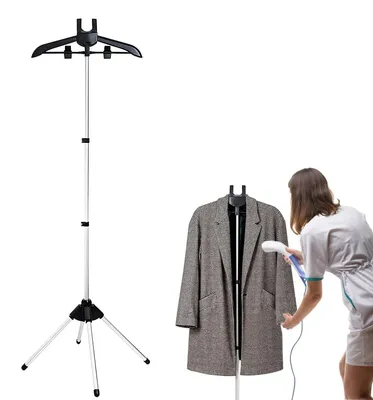 Image de Cintre pliable pour vêtements, adapté aux appareils à vapeur, couleur noire