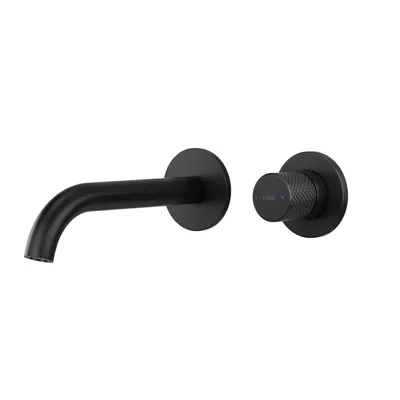 Produktbild von EMKE Unterputz Wandarmatur 360 Grad schwenkbar 2 Loch Badarmatur Messing Wandmontage Waschbecken 288x210x70 pflegeleicht Schwarz