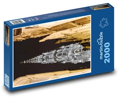 Produktbild von Puzzle 2000 Nachtblick auf den Brüsseler Rathausturm - martinpuzzle