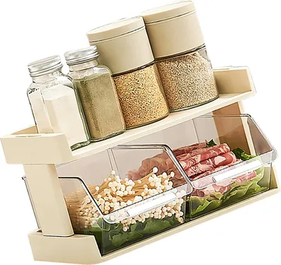 Zdjęcie produktu dla Stojak kuchenny do przechowywania warzyw Wielowarstwowa półka do przechowywania przypraw Taca na gotową żywność Hotpot Food 2 warstwy
