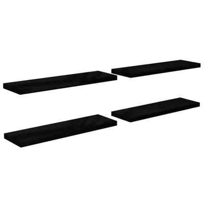 Immagine prodotto di Scaffali a Parete 4 pz Nero Lucido 120x23,5x3,8 cm in MDF