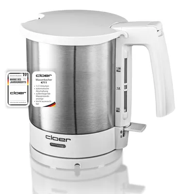 Productafbeelding van Cloer 4711 waterkoker, 1,5 liter inhoud, 1800 W, roestvrij staal/wit