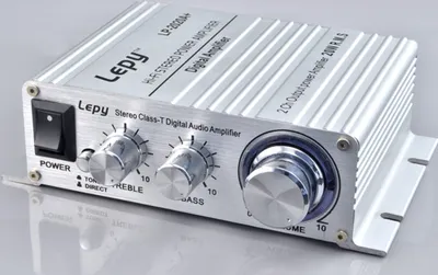 Immagine prodotto di Mini amplificatore di potenza LP 2020A digitale in classe D Argento di alta qualità + alimentatore standard USA 12V5A