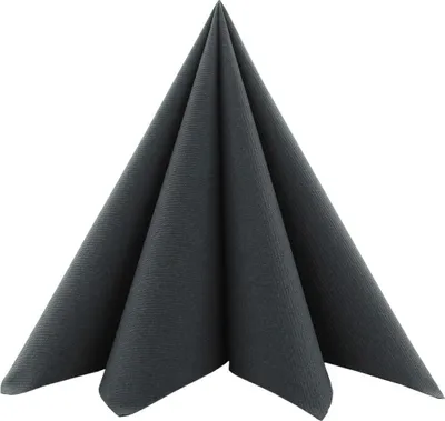Produktbild von Airlaid Serviette Schwarz, 33 x 33 cm, 50 Stück - Mank
