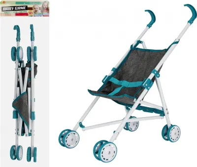 Zdjęcie produktu dla Wózek parasolka dla lalek metalowy szary
