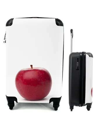 Produktbild von MuchoWow® Koffer Handgepäck Trolley Rollkoffer Kleine Reisekoffer mit 4 Rollen - Apfel - Obst - Rot - Cabin Size < 55x40x23 cm & 55x40x20 cm - Fotokoffer - Kabinenkoffer - Boardgepäck - Reise-Box - Reisekoffer - Reisegepäck - Koffer mit Bild - Trolley für Kinder