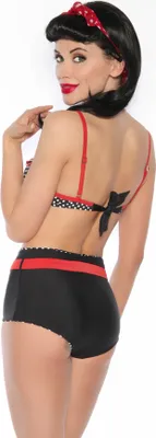 Produktbild von Vintage-Wendebikini in schwarz/rot/weiß - S