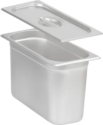 Produktbild von Mahlzeit GN Behälter 1/3 mit Deckel, Höhe 200 mm, Edelstahl Wärmebehälter, Geeignet für Chafing Dish