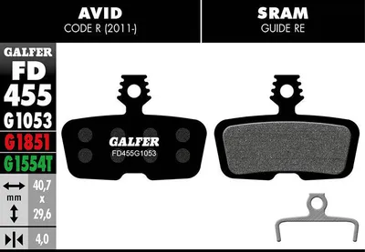 Produktbild von Galfer FD455-Beläge G1053-Mischung für Avid Sram FD455G1053