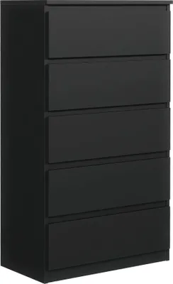 Produktbild von Mobelsta Kommode, Schrank mit Schubladen, Modernes Sideboard, Schubladenschrank, Kommodenschrank, Schwarz 70x39x124, 5 cm
