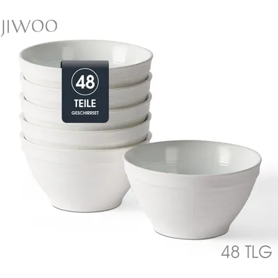 Produktbild von Schale set 48Stück Ø11,8cm Keramik Schalen Dessertschalen Müslischale Snackschale für 48 Personen Bowl Mikrowellen- und Spülmaschinengest