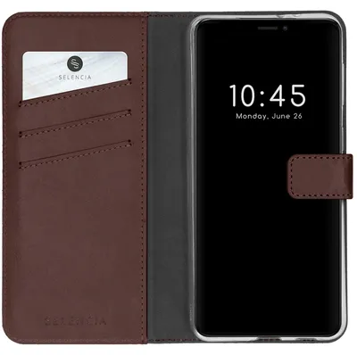 Imagen del producto de Funda de Cuero Auténtico tipo Libro para Apple iPhone 13 Mini - Marrón