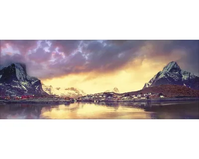 Produktbild von Glasbild Mountain Skyline II 125x50 cm
