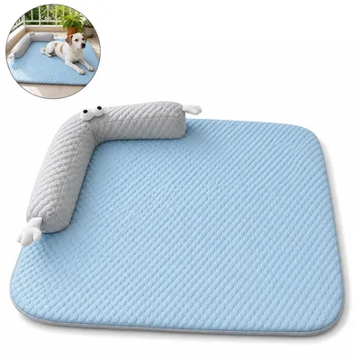 Produktbild von Sommer Haustierbett 55x40cm Kühlmatte U-förmiges Kissen waschbar rutschfest 5-Schicht Design Katze kleiner Hund