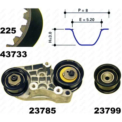 Produktbild von MAPCO 23733 Zahnriemensatz für OPEL Omega B Limousine (V94) 225-Zähne