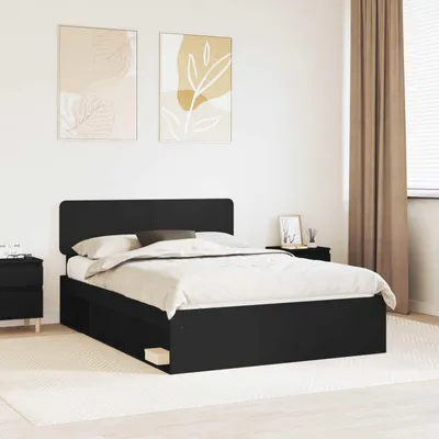Produktbild von Möbel Bettrahmen Schwarz 160 x 200 cm Massives Kiefernholz - Klassische Betten &30418