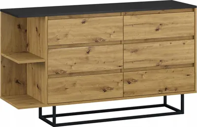 Produktbild von Kommode Kira mit 6 Schubladen auf Metallbeinen