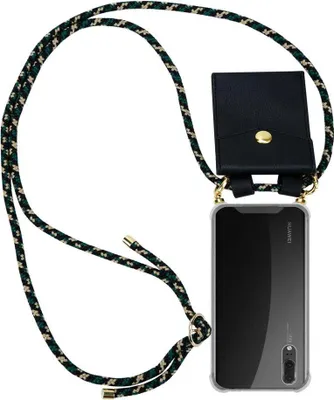 Obrázok produktu pre Cadorabo puzdro pre Huawei P20 ochranné puzdro v hnedej farbe reťaz na mobilný telefón silikónová šnúrka odnímateľné puzdro