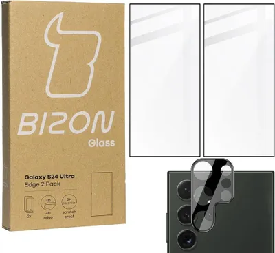 Produktbild von BIZON Edge 2x Bildschirmglas + Kameraglas Samsung Galaxy S24 Ultra