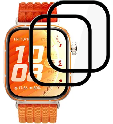 Produktbild von 2x Hybridglas für Huawei Watch Fit 5 Pro, Tech-Protect Glass Flex Plus, Transparent mit Schwarzem Rahmen