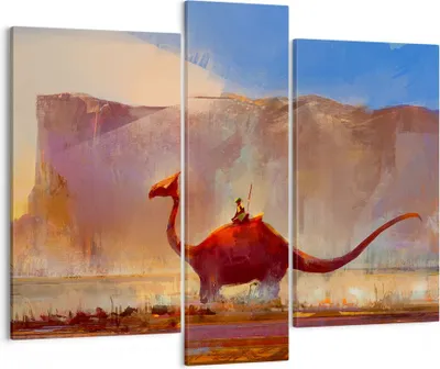 Produktbild von Bild auf Leinwand - Leinwandbild - Fantasie Märchen - 95x80cm - Wand Bild - Wanddeko - Wandbilder - Leinwanddruck - Bilder - Kunstdruck - Wanddekoration - Leinwand bilder - Wandkunst - CB95x80-3932
