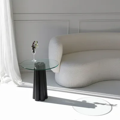 Immagine prodotto di Skye Decor, Thales - Nero, trasparente, tavolino, 100% vetro temperato, trasparente, 50 x 50 x 50 cm