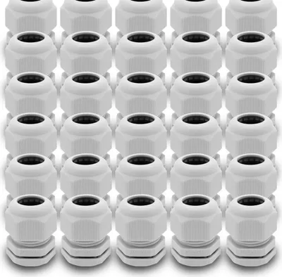 Produktbild von 100x ARLI Kabelverschraubungen IP68 Grau M25 x 1,5 mm mit metrischem Anschlussgewinde und Gegenmutter