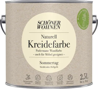 Produktbild von Schöner Wohnen Naturell Kreidefarbe 2,5 Ltr. Sommertag strahlendes Hellgelb