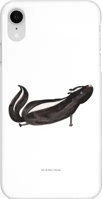 Produktbild von Mr. & Mrs. Panda Iphone XR Handyhülle Stinktier Yoga - Weiß - Geschenk, Wildtier, Premium Kunststoff, Skunk, Namaste, Handy Case, Liebe