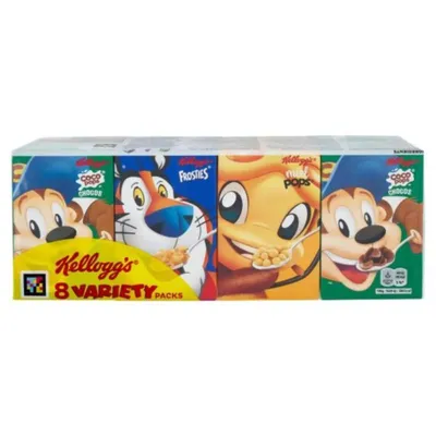 Immagine prodotto di Set di 8 confezioni assortite di cereali per la colazione Kellogg's da 220 g